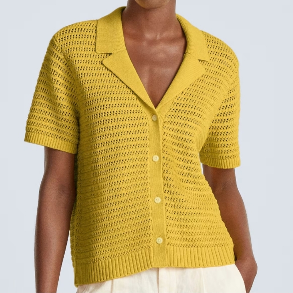 Everlane The Crochet Knit Polo